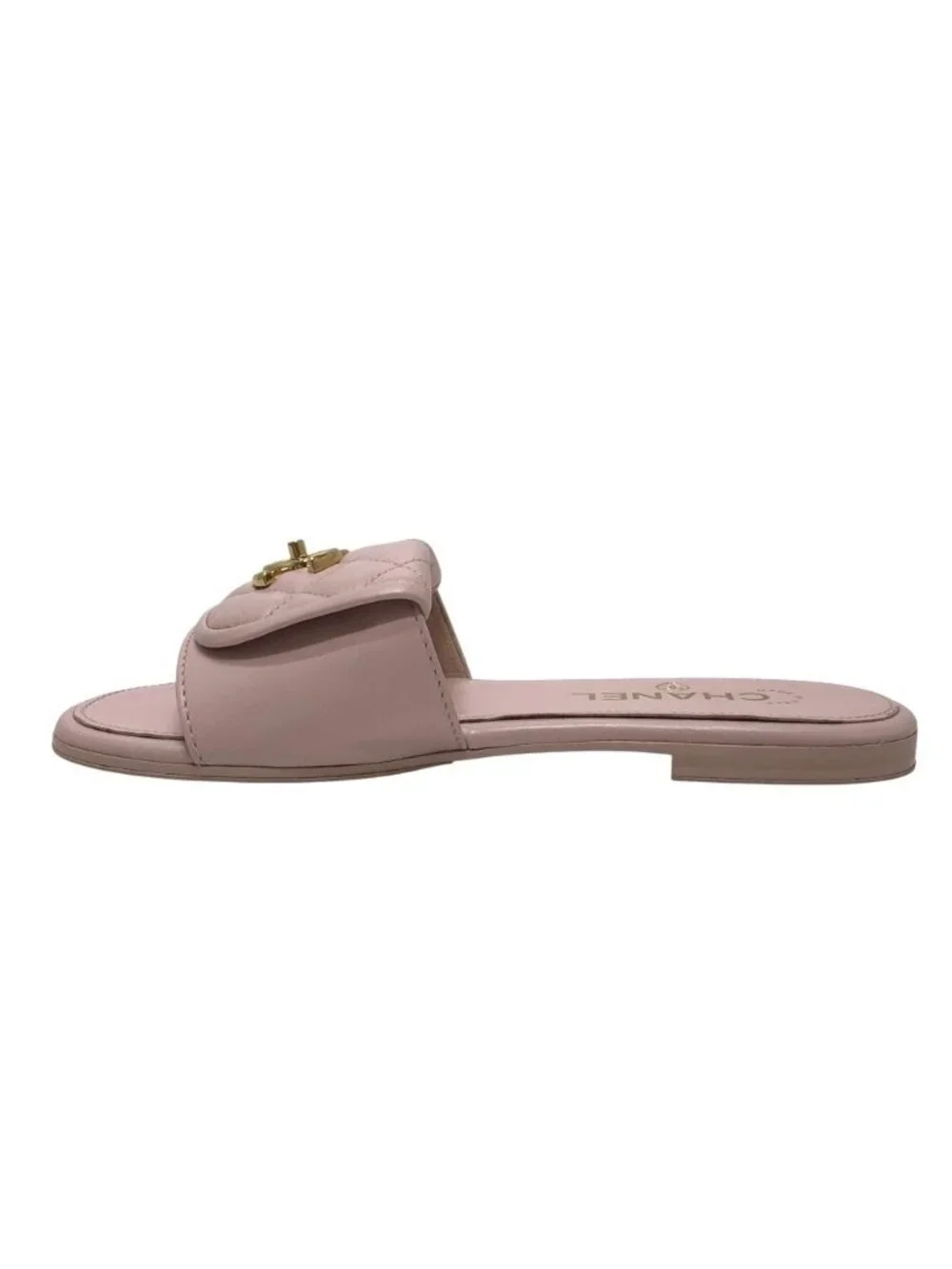 Chanel Sandals Turnlock Leather Pink